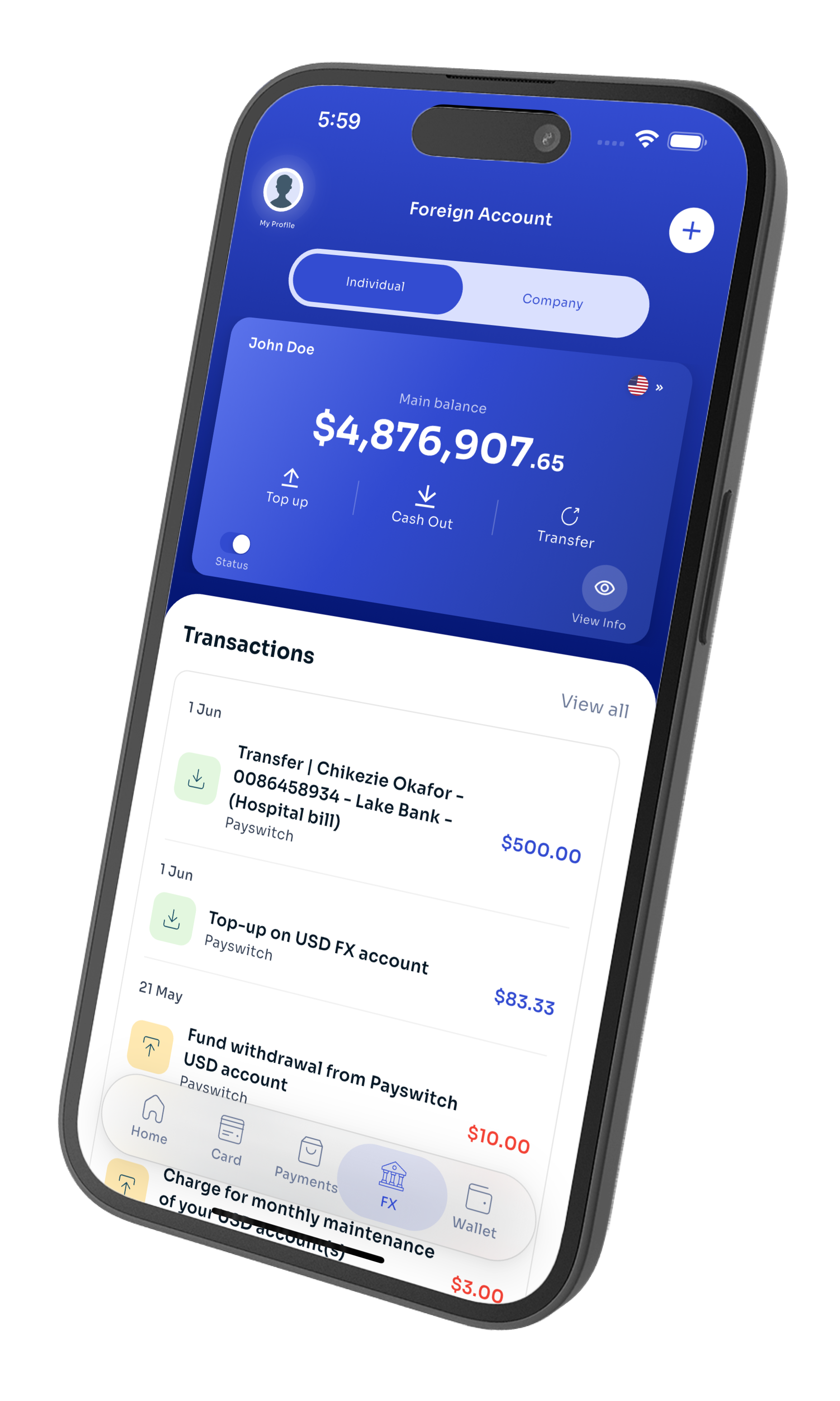 Payswitch FX Account